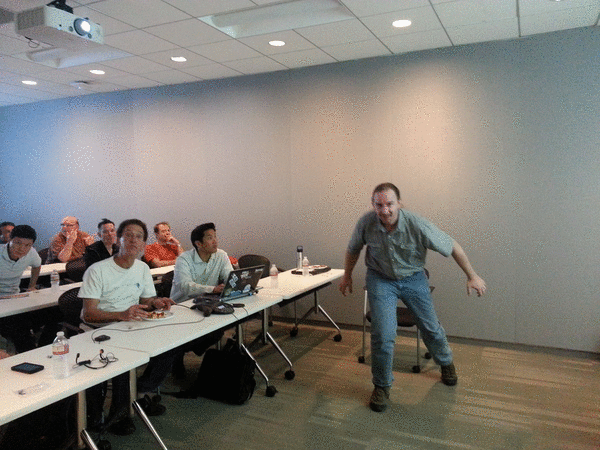 RobRich horsing around before presenting at a user group